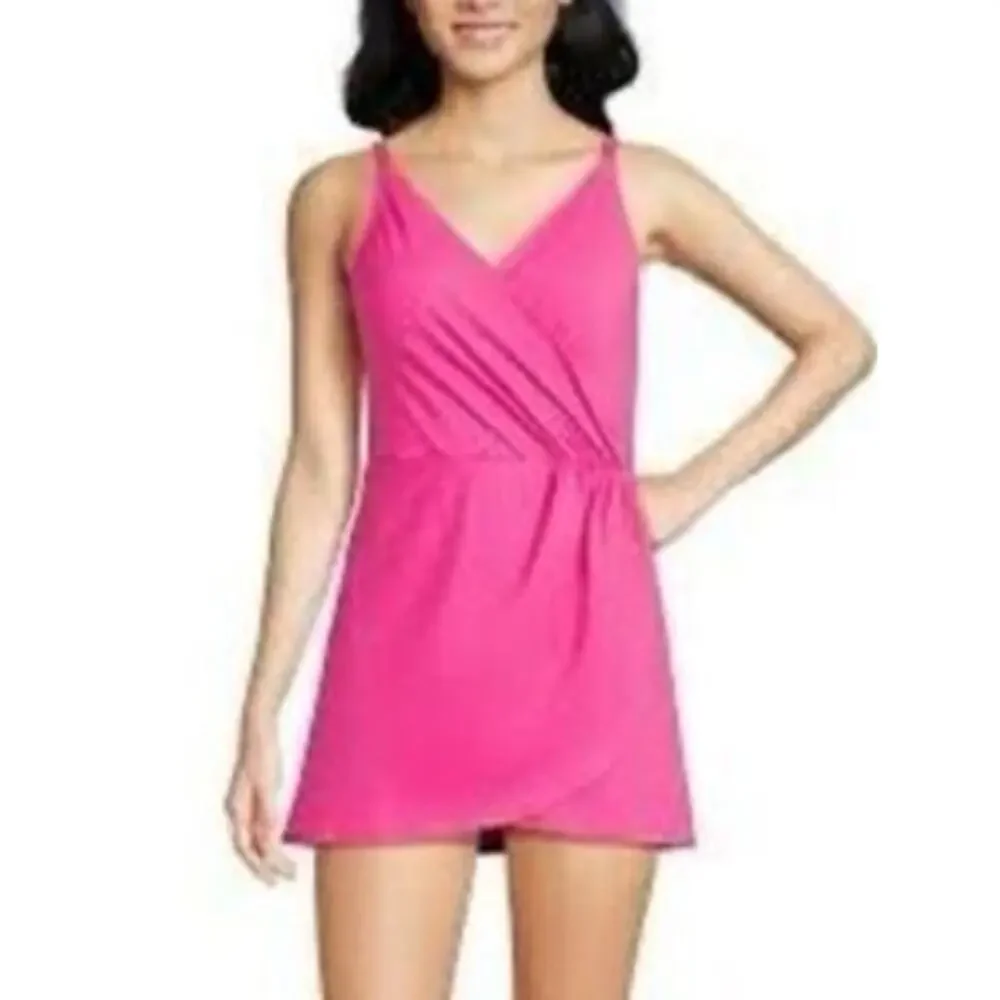 Lands' End tulip wrap one-piece swim dress Size XS (2-4)